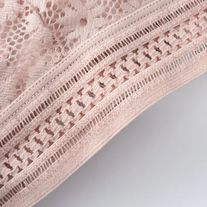 Plain Color Lace Bralette with Strappy Design - Image 14