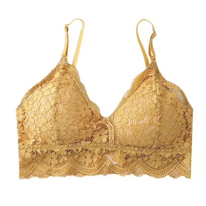 Triangle Bralette with Lace Design