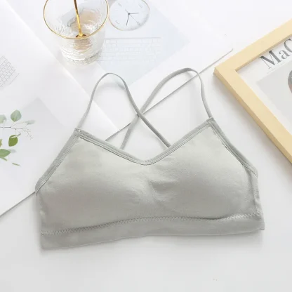 Strappy Back Plain Color Bralette - Image 9