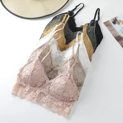 Triangle Bralette with Lace Design - Image 2