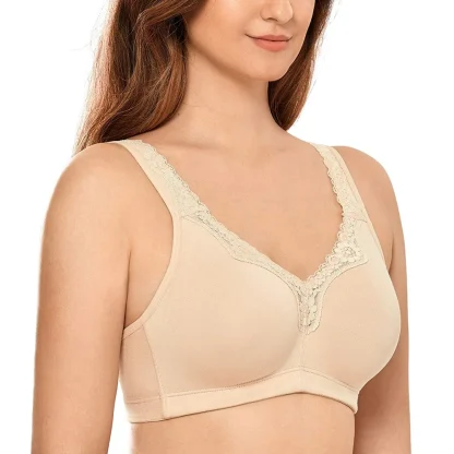 Non Padded Bralette with Lace Trim - Image 3