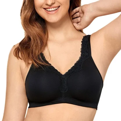 Non Padded Bralette with Lace Trim - Image 7