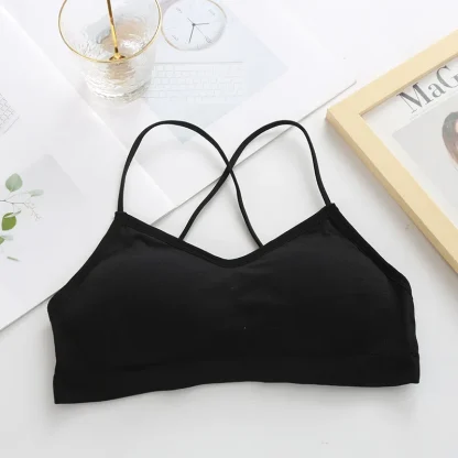 Strappy Back Plain Color Bralette