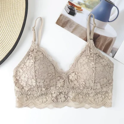 Triangle Bralette with Lace Design - Image 11
