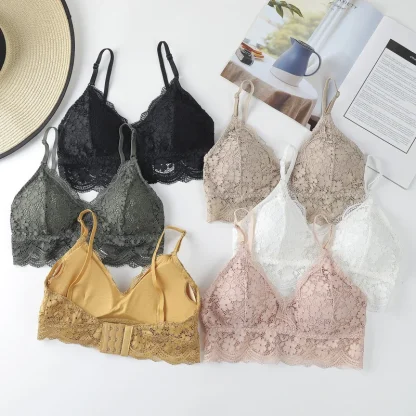 Triangle Bralette with Lace Design - Image 3