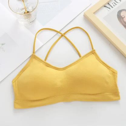 Strappy Back Plain Color Bralette - Image 11