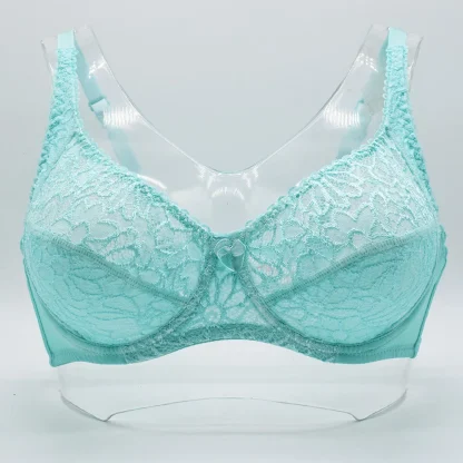 Plus Size Bra with Sheer Floral Lace - Image 12