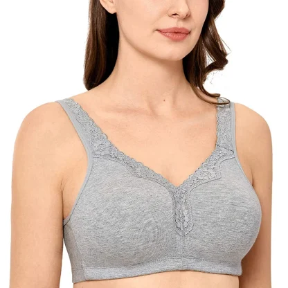 Non Padded Bralette with Lace Trim - Image 9