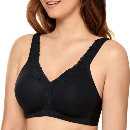 Non Padded Bralette with Lace Trim - Image 4