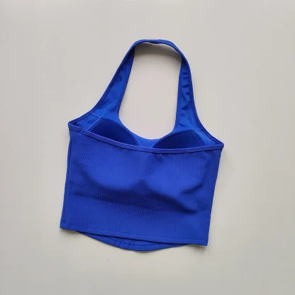 Plain Color Bralette Top with Halter Neckline - Image 7