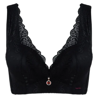 V-neck Lace Bralette with Pendant Decor - Image 6