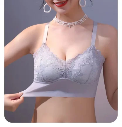 Adjustable Strap Bralette with Floral Lace - Image 6