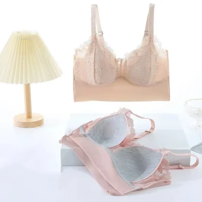 Adjustable Strap Bralette with Floral Lace - Image 4