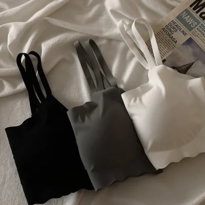 Solid Color Seamless Bra with Soft Fabric - Image 5