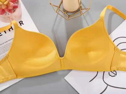 Plain Seamless Bra with V-neckline - Image 9