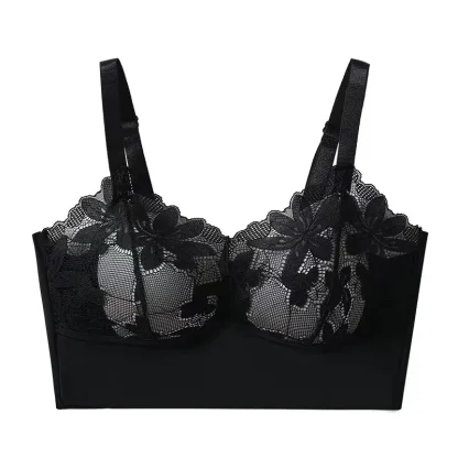 Adjustable Strap Bralette with Floral Lace - Image 12