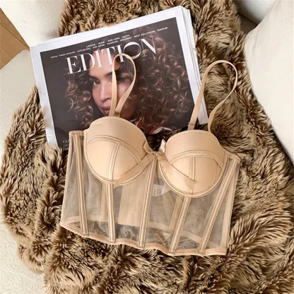 Sexy Corset Bralette with Mesh Design - Image 9