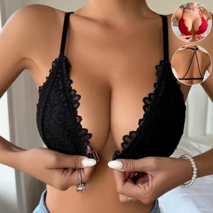 Lace Bralette with Front Opening - Image 2