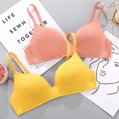 Plain Seamless Bra with V-neckline - Image 8