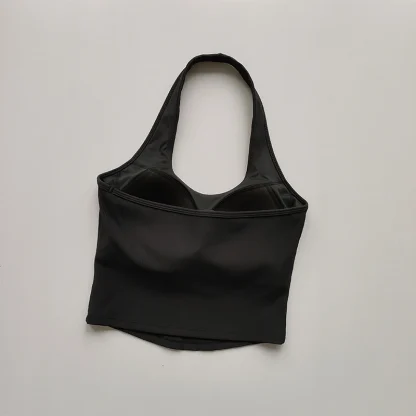 Plain Color Bralette Top with Halter Neckline - Image 8