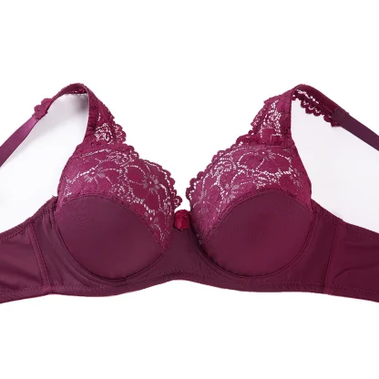 Floral Plus Size Bra with Lace Design - Image 4