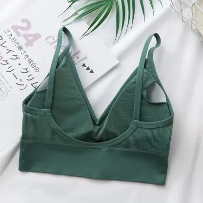Seamless Bralette with Solid Color Design - Image 5