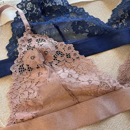 Sheer Bralette with Floral Lace Trim - Image 6