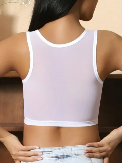 Zip Front Bralette with Mesh Back Design - Image 9