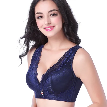V-neck Lace Bralette with Pendant Decor - Image 2