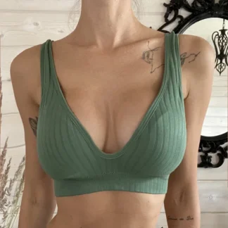 Seamless Bralette with Deep V-neck