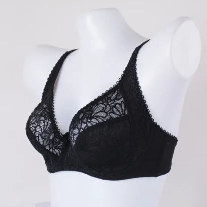 Plus Size Bra with Sheer Floral Lace - Image 6