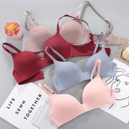 Plain Seamless Bra with V-neckline - Image 7
