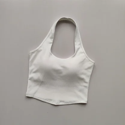 Plain Color Bralette Top with Halter Neckline - Image 4