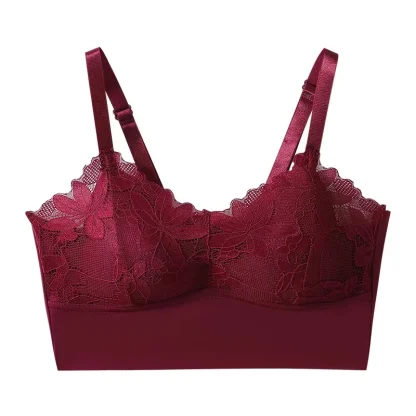 Adjustable Strap Bralette with Floral Lace - Image 14