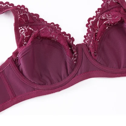 Floral Plus Size Bra with Lace Design - Image 5