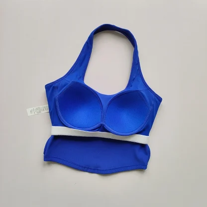 Plain Color Bralette Top with Halter Neckline - Image 3
