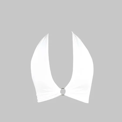 Deep V-neck Bralette with Ring Decor - Image 14