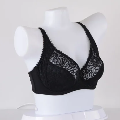 Plus Size Bra with Sheer Floral Lace - Image 5