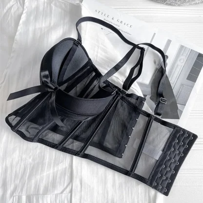 Sexy Corset Bralette with Mesh Design - Image 6