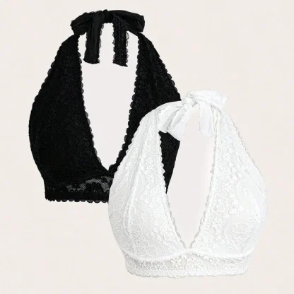 Chic Halter Bralette with Lace Design - Image 7