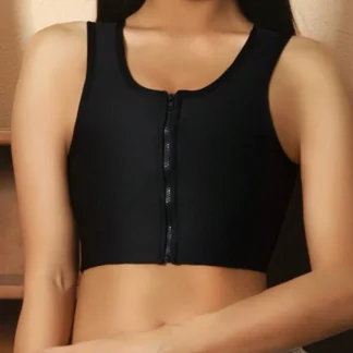 Zip Front Bralette with Mesh Back Design
