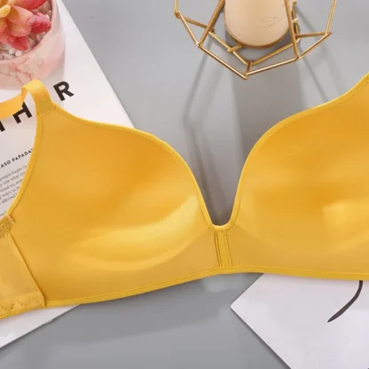 Plain Seamless Bra with V-neckline - Image 3
