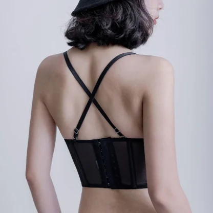 Sexy Corset Bralette with Mesh Design - Image 4