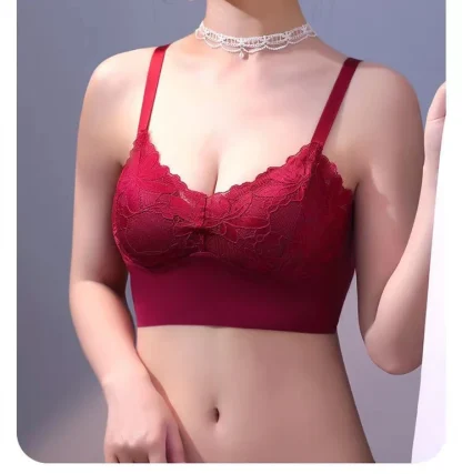 Adjustable Strap Bralette with Floral Lace - Image 8