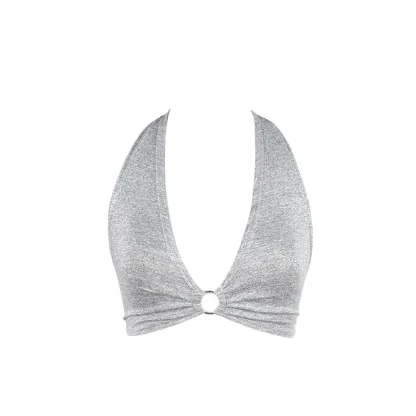 Deep V-neck Bralette with Ring Decor - Image 11