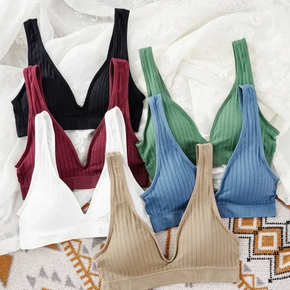 Seamless Bralette with Deep V-neck - Image 3