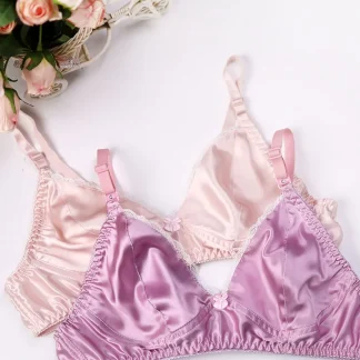 Shiny V-neck Bra without Wire