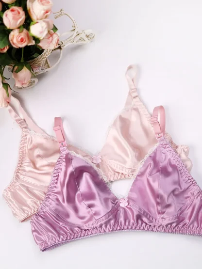 Shiny V-neck Bra without Wire
