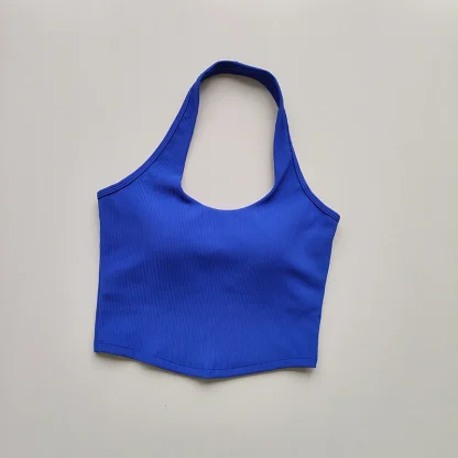 Plain Color Bralette Top with Halter Neckline - Image 6